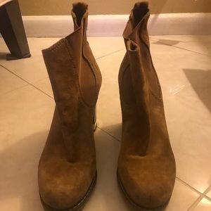 Tory Burch Suede Booties with Gold heel